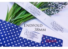 Sew-on Clothing label, Endfold 38mm Clothing label, SATIN ribbon, 100 labels